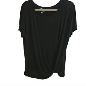 Maurices 24/7 Black Twist-Tie Front Top